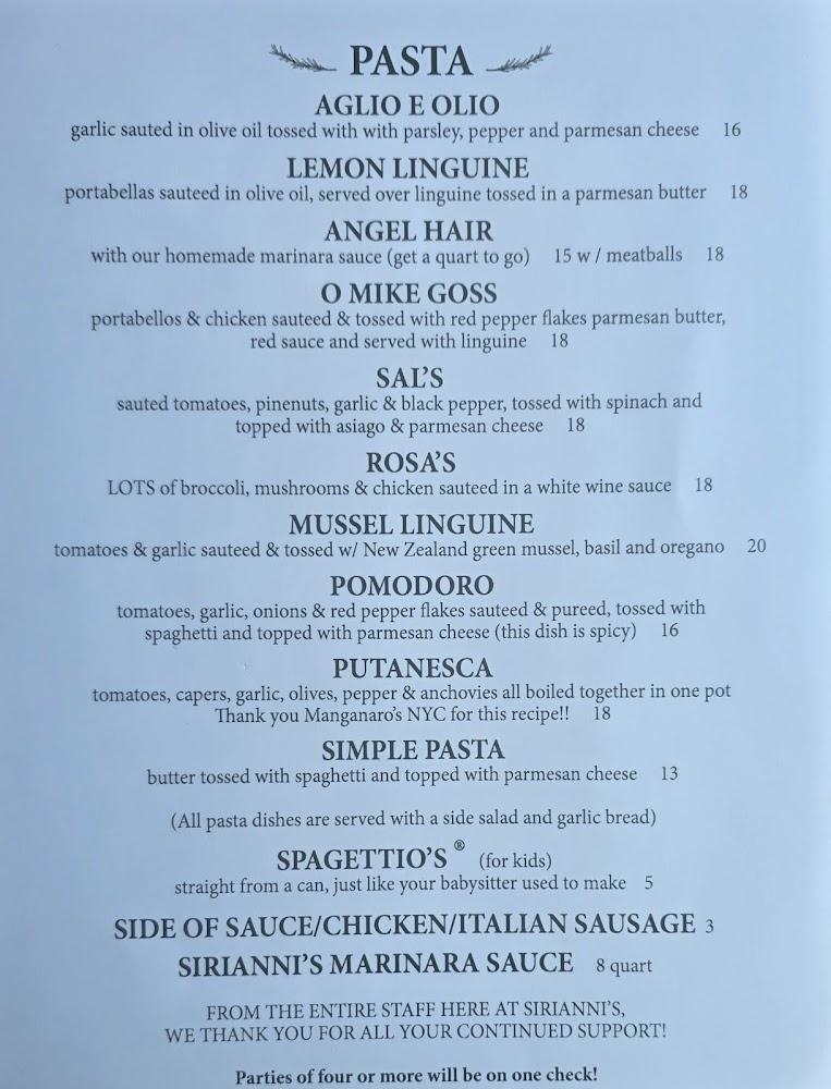 Sirianni's Cafe Mussel Linguine